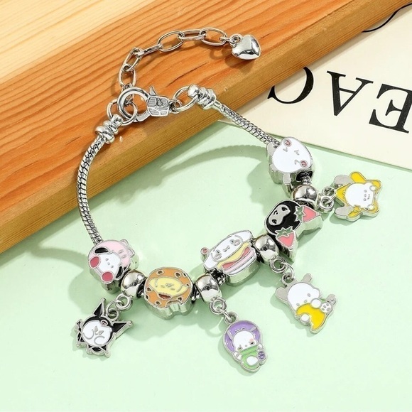 Silver Plated Sanrio Hello Kitty Character Themed Charm Bracelet - Picture 2 of 7